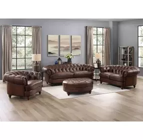 Newlyn Caramel Leather Living Room Set