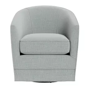Harbor Blue Upholstered Swivel Accent Chair