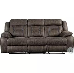 Madrona Dark Brown Double Reclining Sofa