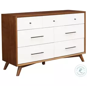Flynn Acorn And White 7 Drawer Dresser