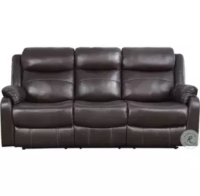 Yerba Dark Brown 81" Double Lay Flat Reclining Sofa
