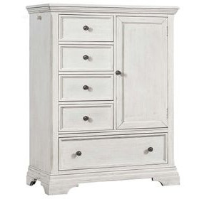 Olivia Brushed White 5 Drawer Chifferobe