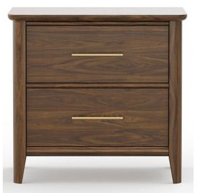 Nordhaven Nordic Walnut 2 Drawer Nightstand