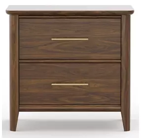 Nordhaven Nordic Walnut 2 Drawer Nightstand