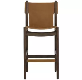 Argus Nubuck Caramel Leather Upholstered Bar Stool