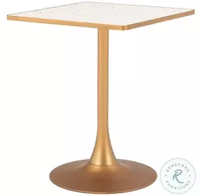 Spot Beige And Gold Square Bistro Table