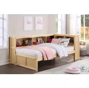 Bartly Natural Pine Youth Bookcase Corner Bedroom Set