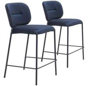 Plat Blue Counter Height Stool Set Of 2