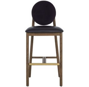 Claribel Bravo Black and Abbington Black Upholstered Bar Stool