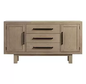 Cornerstone French Oak and White 2 Door Marble Top Sideboard