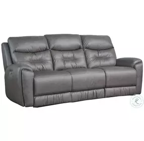 Point Break True Grit Greystone Triple Power Reclining Sofa with Power Headrest