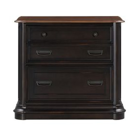 Roanoke Distressed Black File Cabinet