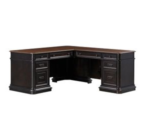 Roanoke Distressed Black L-Shaped Desk