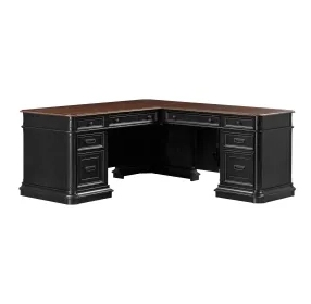 Roanoke Black L-Shaped Desk