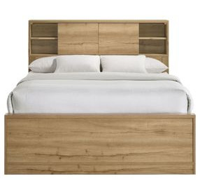 Vega Natural Oak Melamine Full Bookcase Bed