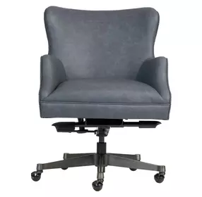 Blake Venetian Blue Leather Upholstered Executive Chair
