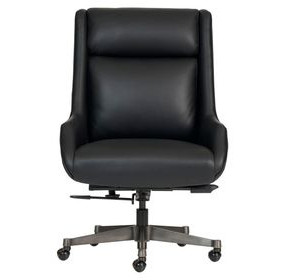 Cameron Ardent Onyx Leather Upholstered Executive Chair