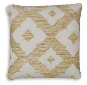 Brockner Next Gen Nuvella Yellow and Beige Performance Fabric Outdoor Accent Pillow