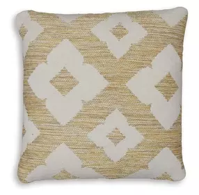 Brockner Next Gen Nuvella Yellow and Beige Performance Fabric Outdoor Accent Pillow