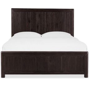 Driftwood Black King Panel Bed