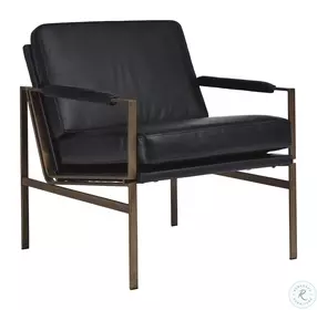 Puckman Black Leather Accent Chair
