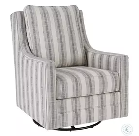 Kambria Ivory And Black Swivel Accent Chair