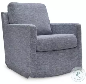 Nenana Next Gen Nuvella Denim Performance Fabric Swivel Glider Accent Chair