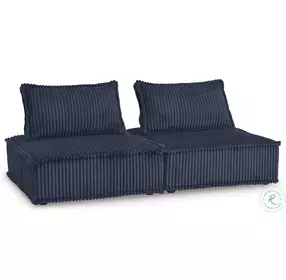 Bales Navy Modular Loveseat