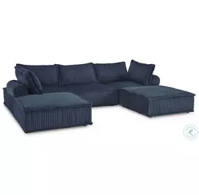 Bales Navy 5 Piece Modular Sectional