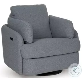 Alainmont Next Gen Nuvella Salt And Pepper Performance Fabric Swivel Power Recliner