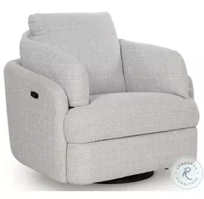 Alainmont Next Gen Nuvella Stone Swivel Performance Fabric Power Recliner