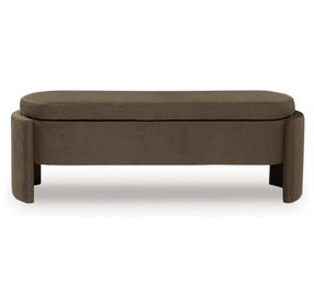 Vavuniya Brown Upholstered Accent Storage Bench