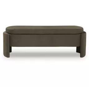 Vavuniya Brown Upholstered Accent Storage Bench