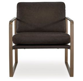 Bradett Dark Brown Leather Upholstered Accent Chair