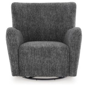 Rowenburg Heather Charcoal Upholstered Swivel Glider Accent Chair