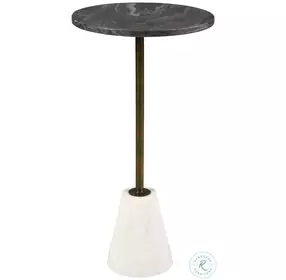 Caramont Black And White 12" Accent Table