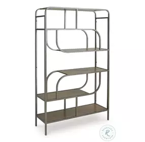 Jaddon Brown And Antique Silver Bookcase