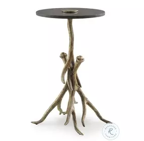 Lemkins Black And Antique Gold Accent Table
