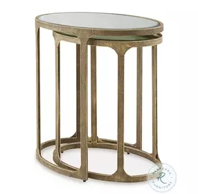 Irmaleigh Antiqued gold tone Accent Table Set Of 2