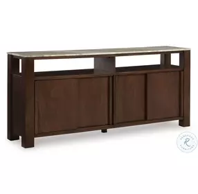 Tobinville Marble And Dark Brown Accent Cabinet