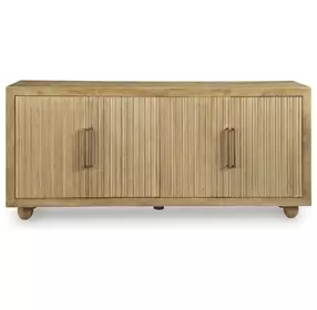 Niam Light Antique Beige 4 Door Accent Cabinet