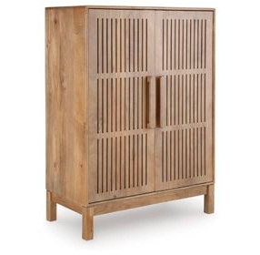 Pellamour Natural Brown 2 Door Bar Cabinet