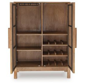 Pellamour Natural Brown 2 Door Bar Cabinet