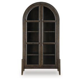 Benhall Dark Brown 2 Glass Door Accent Cabinet