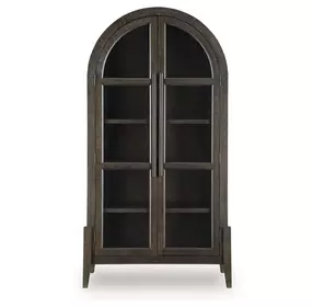 Benhall Dark Brown 2 Glass Door Accent Cabinet