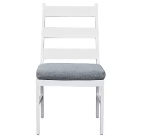 Nash Outdoor Dining Gray Upholstered Outdoor Ladder Back Side Chair Set of 2