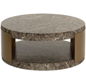 Gardiner Dark Emperador Outdoor Round Coffee Table