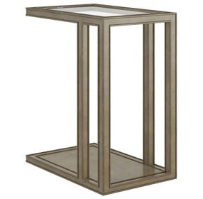 Glaze Quartz Rectangular Glass Top End Table