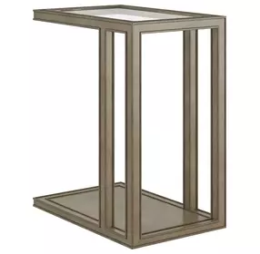 Glaze Quartz Rectangular Glass Top End Table