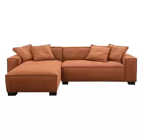 Carter Aumerry New Buck Rust 2 Piece Modular LAF Chaise Sectional with Pillows
